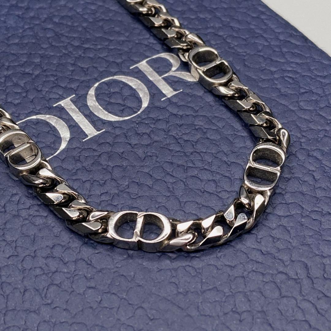 【美品】 ディオール Dior シルバー ネックレス 喜平 アイコン CD