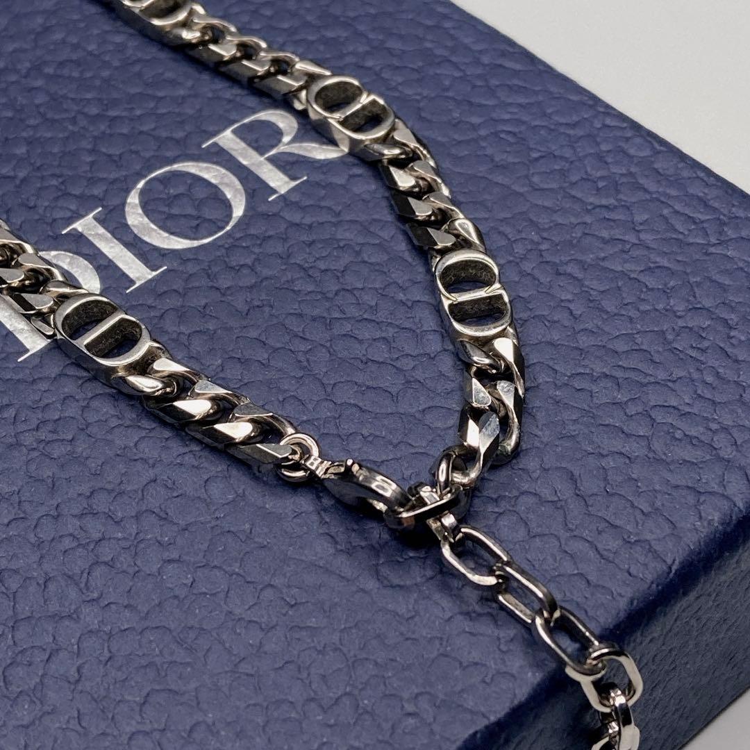 【美品】 ディオール Dior シルバー ネックレス 喜平 アイコン CD