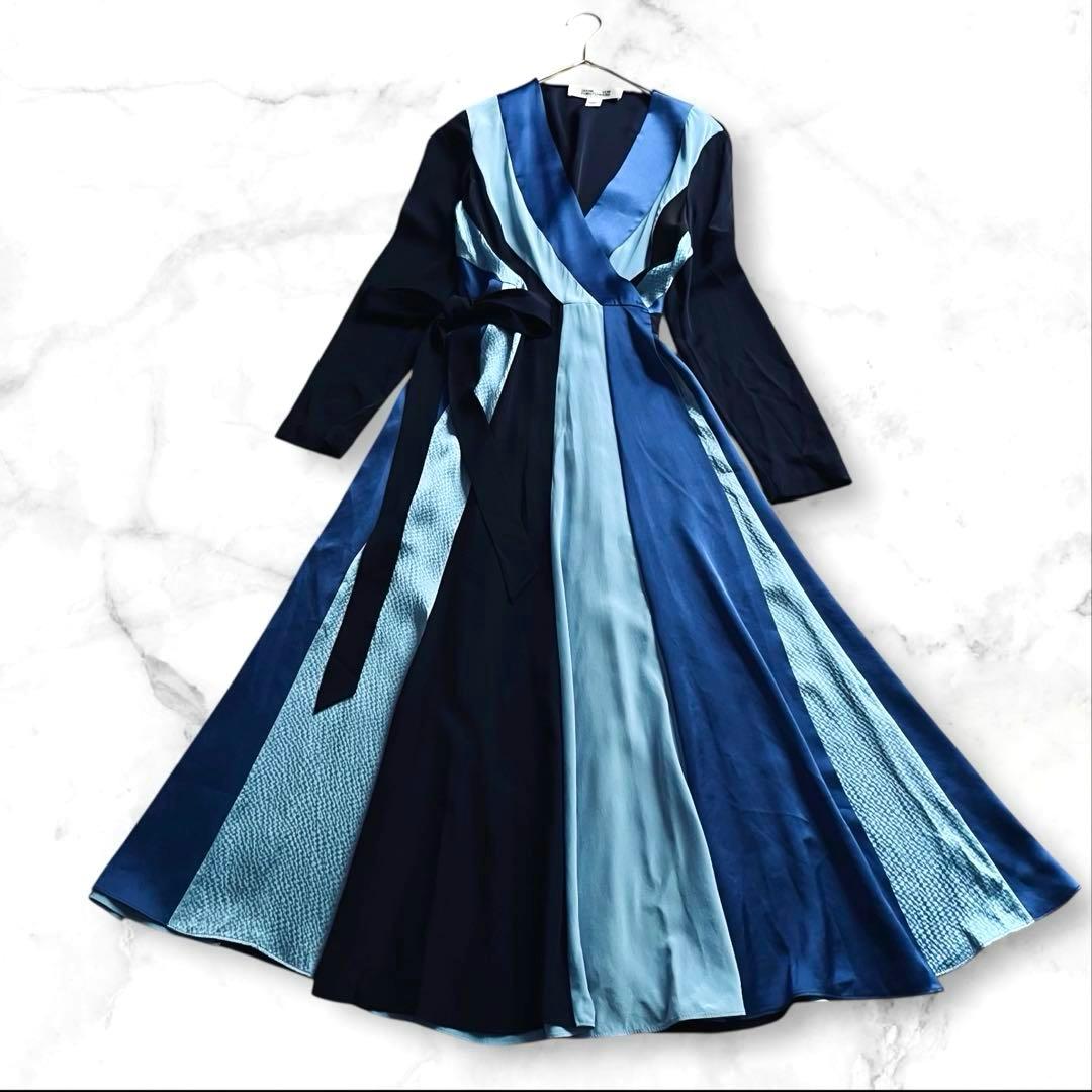 美品✨ダイアン・フォン・ファステンバーグ　ラップワンピース　ストライプシルク混