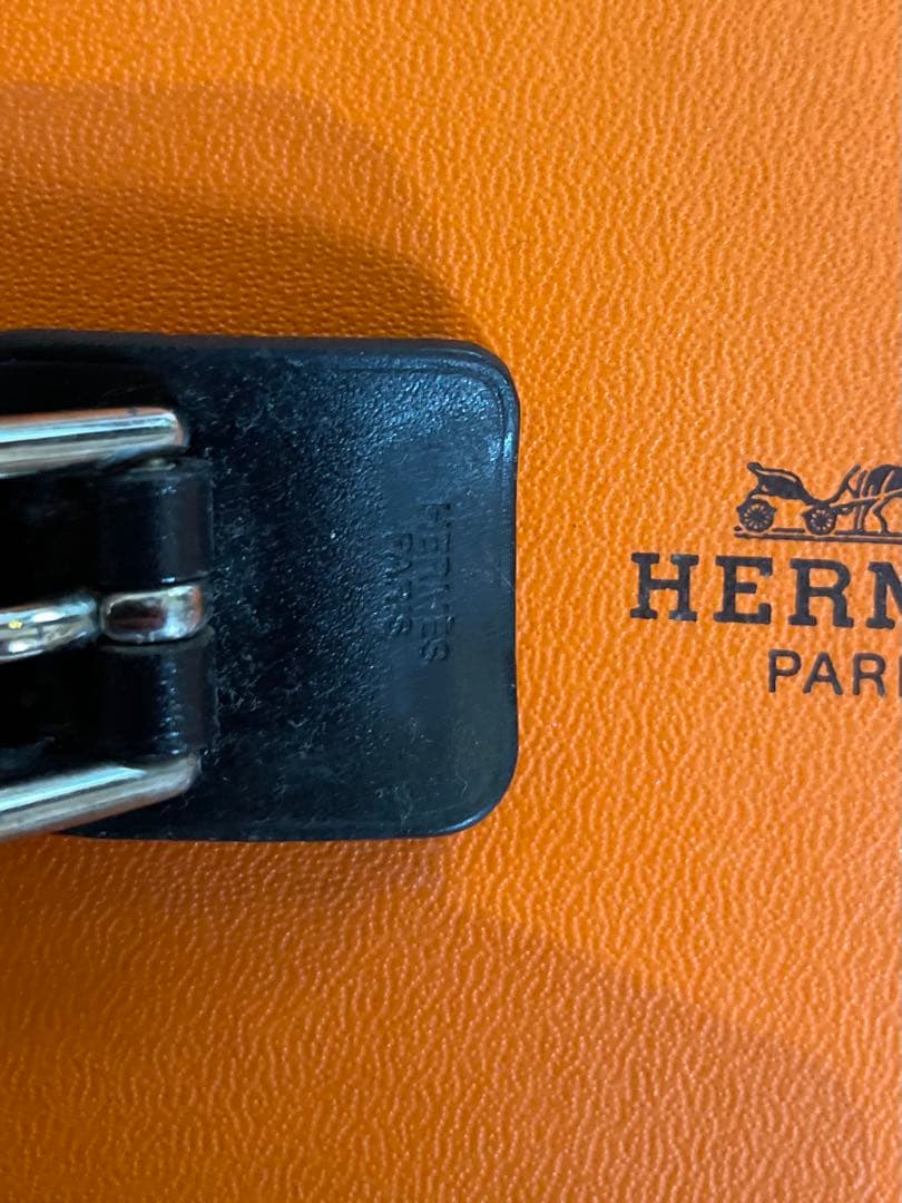 即買OK 激レア エルメス HERMES レザー ブレス ブラック