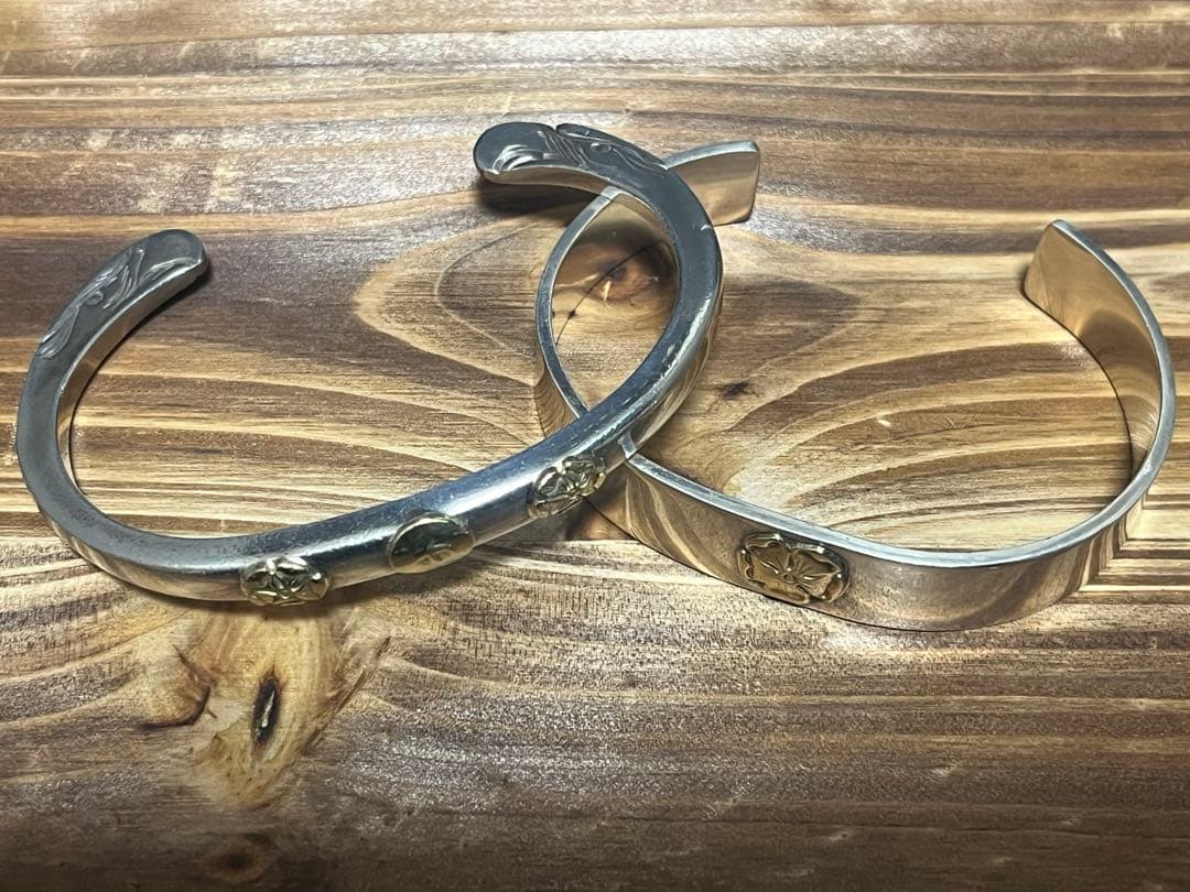 【Aka】goro's 顔ブレス　平打ちブレス　セット　Sサイズ　K18