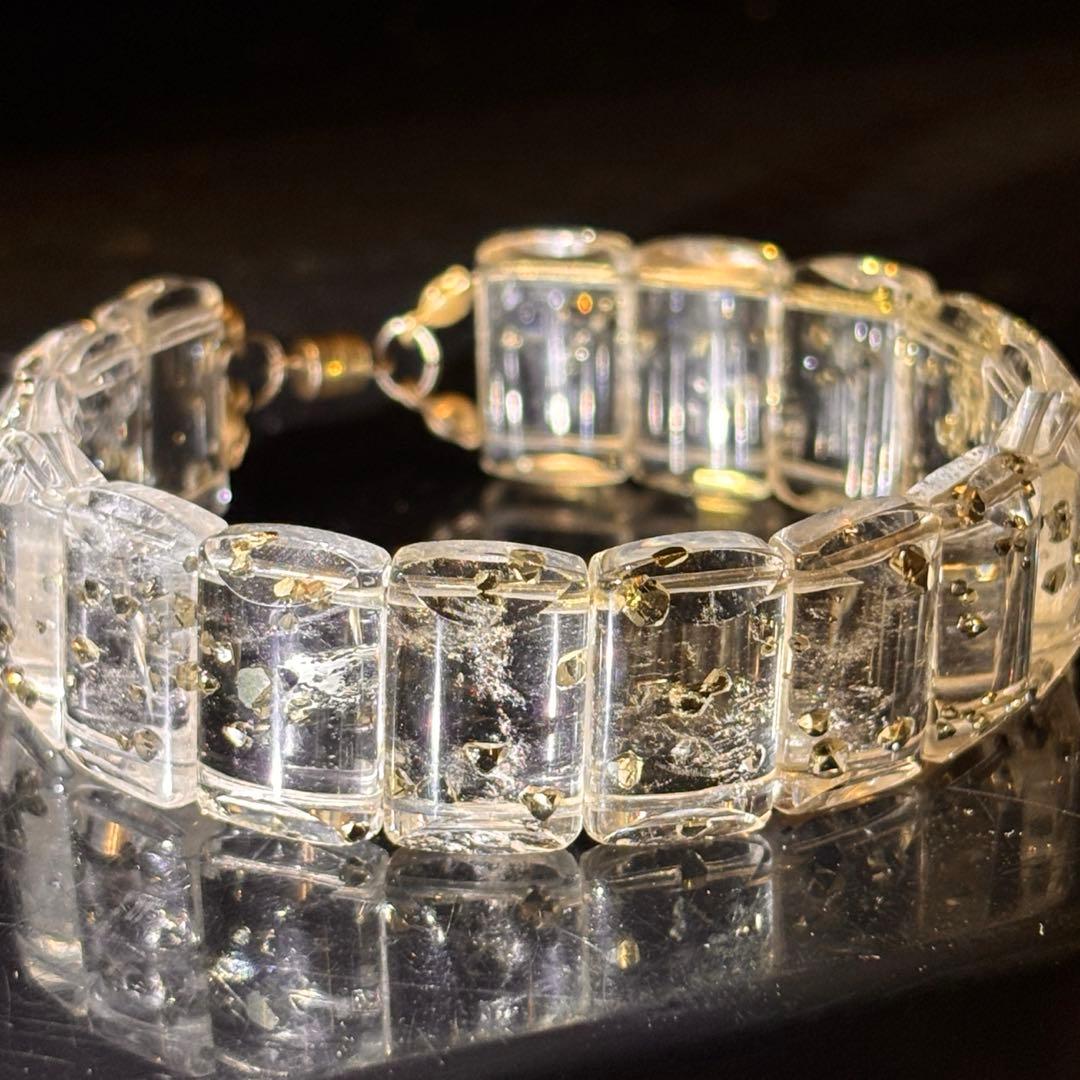 超貴重❗️マーカサイトインクォーツ ブレスレット マグネット金具