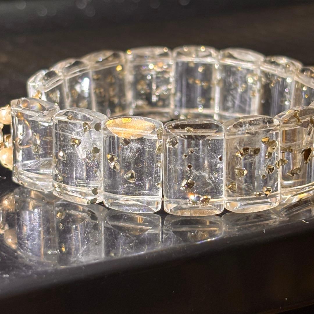 超貴重❗️マーカサイトインクォーツ ブレスレット マグネット金具