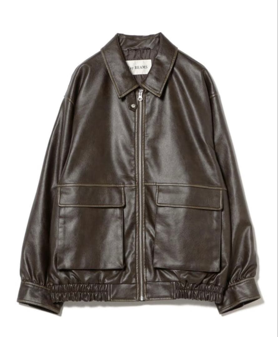 RayBEAMS フェイクレザー フライト ジャケット/ダークブラウン/0サイズ