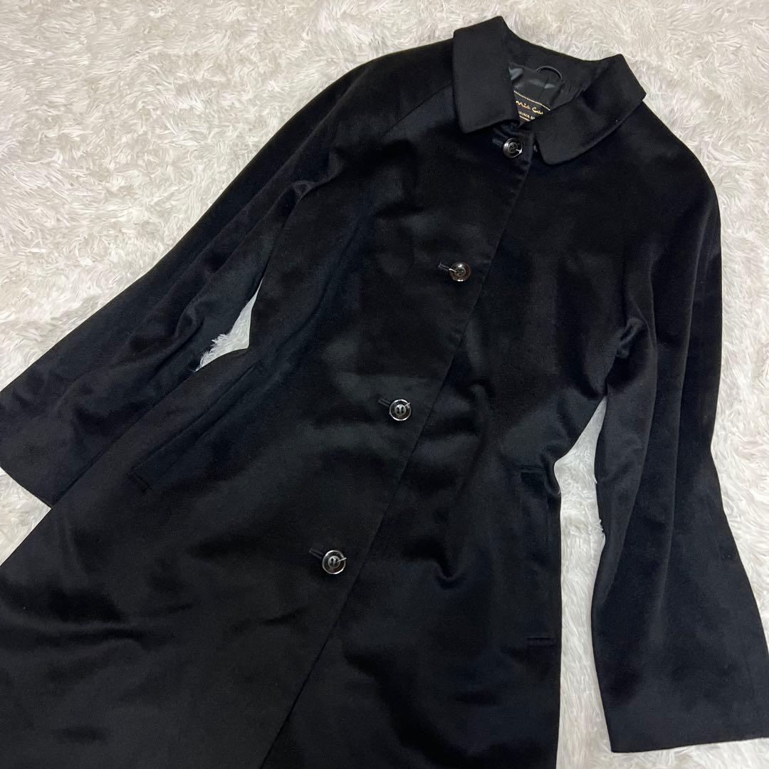 美品　mia carna カシミヤ100% ロングコート　黒　ミアカーナ