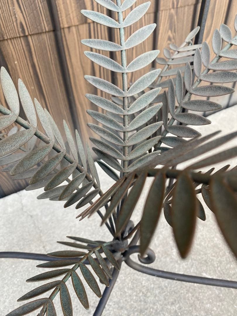 ガラステーブル　アイアンガラステーブル　花台　アイアン　天板ガラス