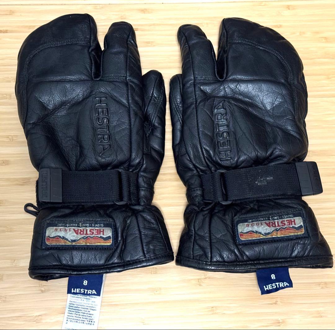 HESTRA 3-FINGER GTX FULL LEATHER 黒　19-20