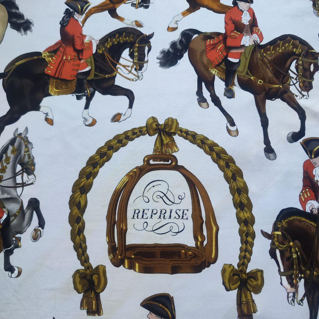 【美品】HERMES エルメス カレ90 REPRISE 乗馬風景 ボルドー系