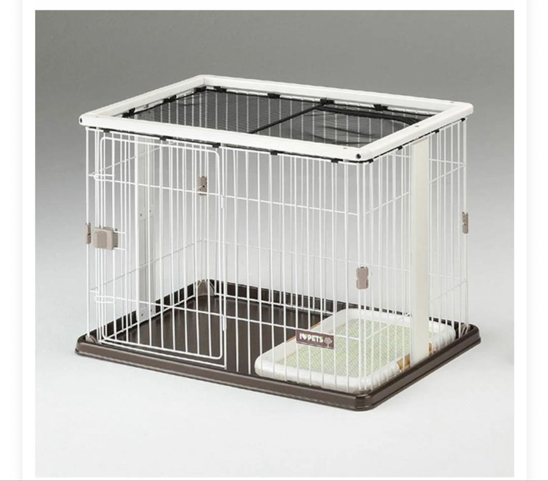 【新品未開封】犬用ケージ　ウッドワンサークル　天井ネット付　ホワイト