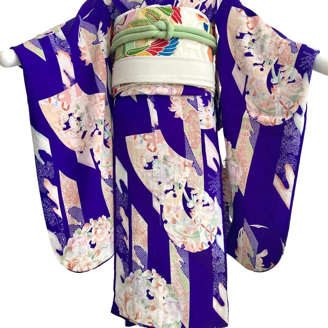 アンティーク　錦紗　女の子　子供着物　NO6