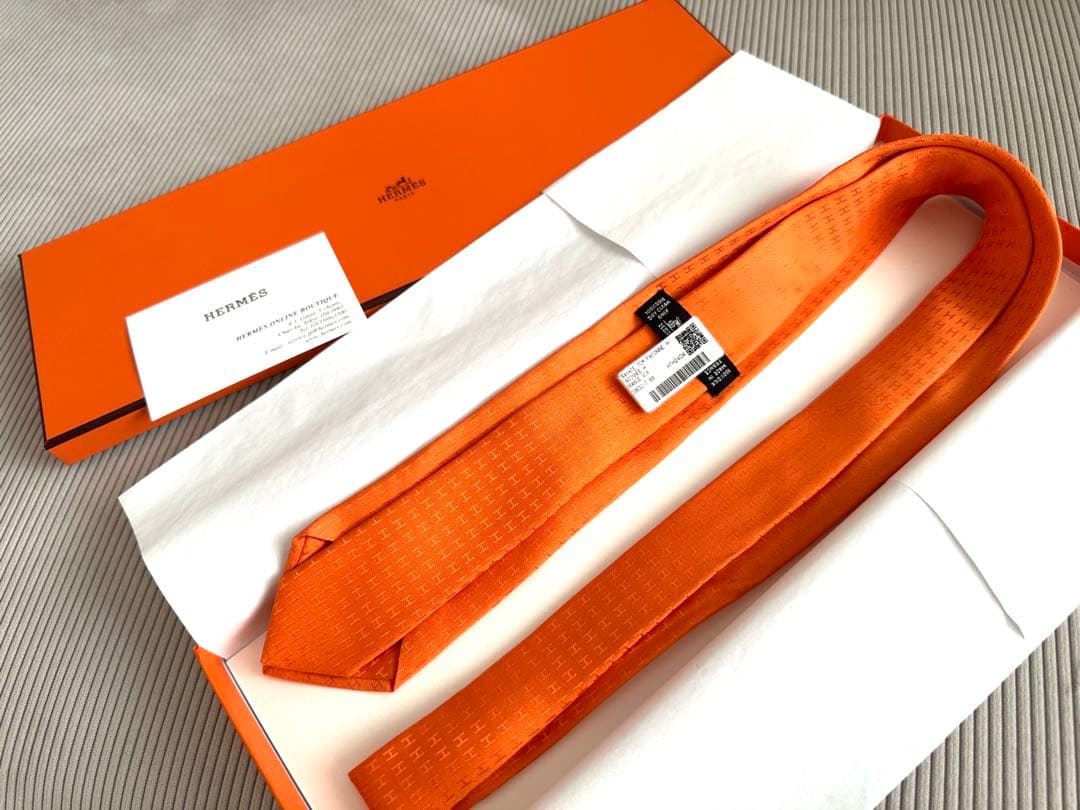 エルメス ネクタイ H織りタイ 7 cm 《ニューH》 新品 未使用