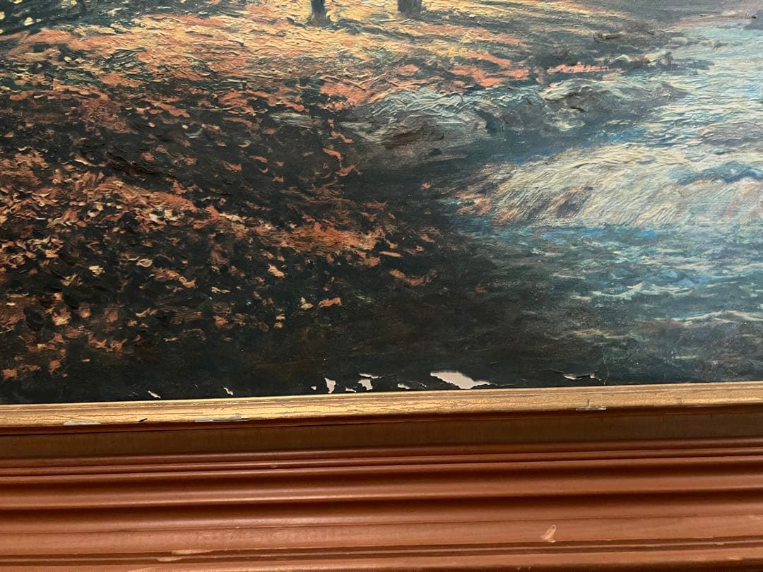 絵画 油絵 ロバートウッド 秋の風景