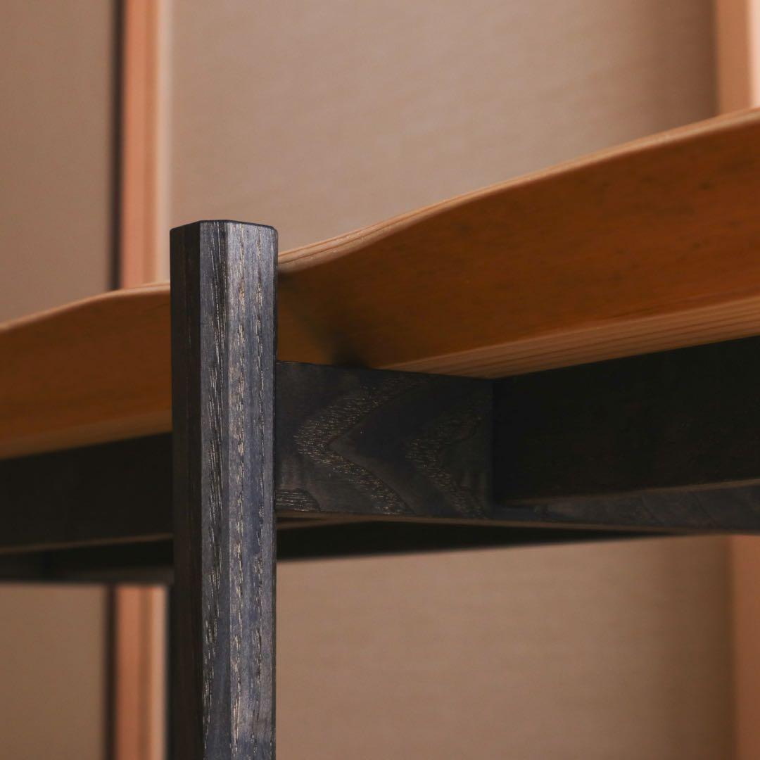 杉の黒脚ローテーブル　其の１