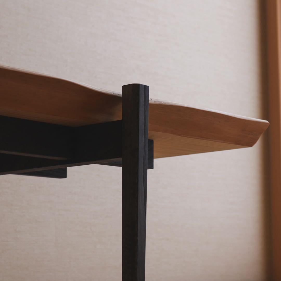 杉の黒脚ローテーブル　其の１