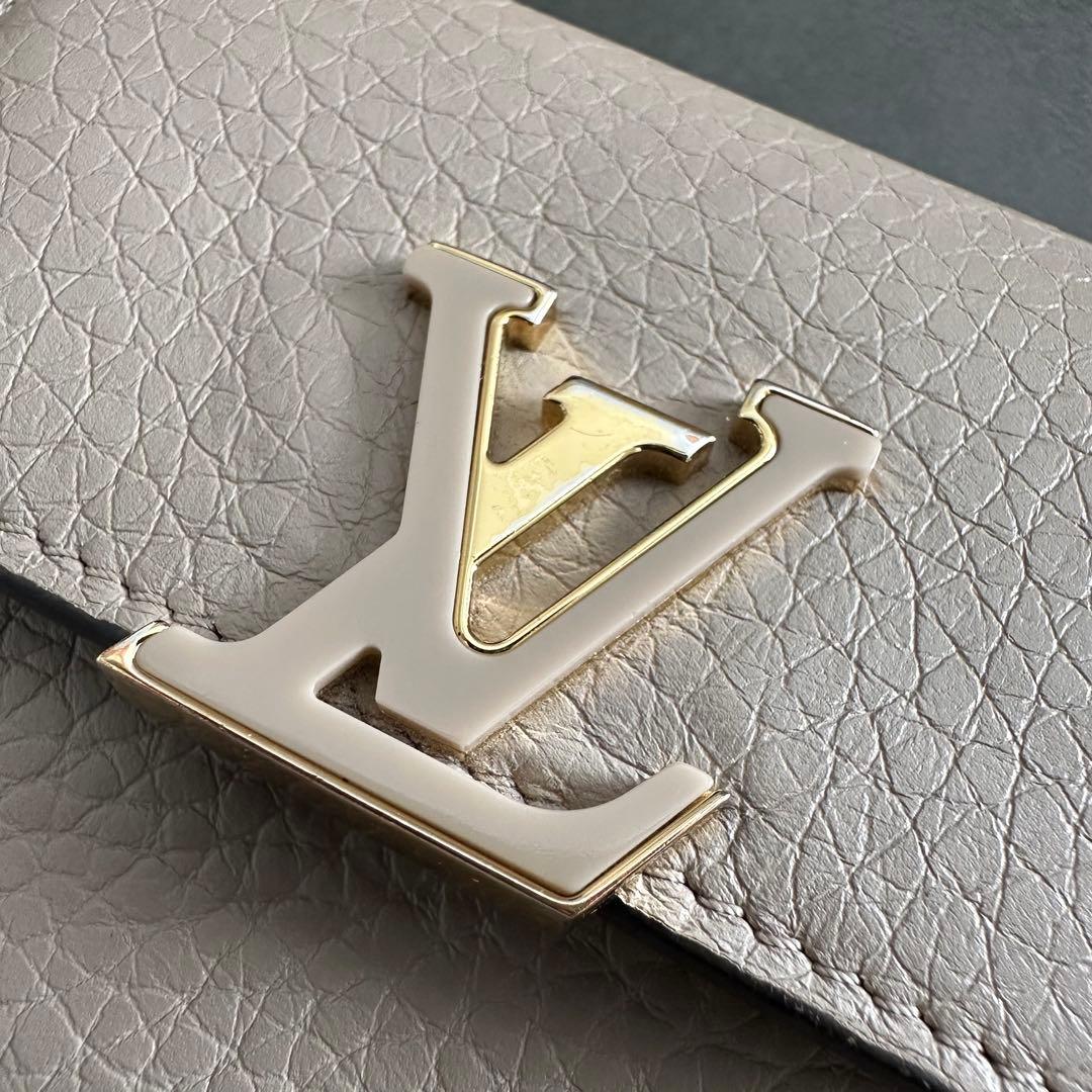 ルイヴィトン ポルトフォイユ カプシーヌ XS ガレ 三つ折り財布 ベージュ