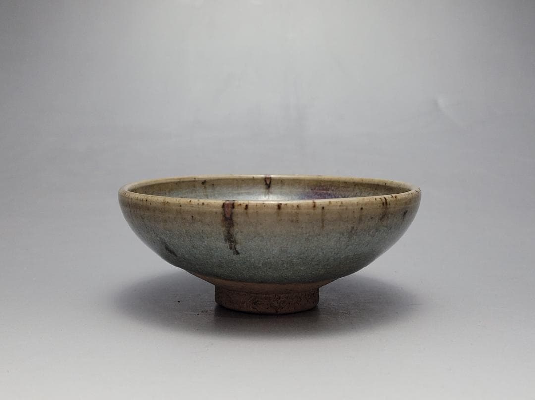 天藍釉 均窯 紅斑窯変 茶杯 宋元時代 幅約9cm