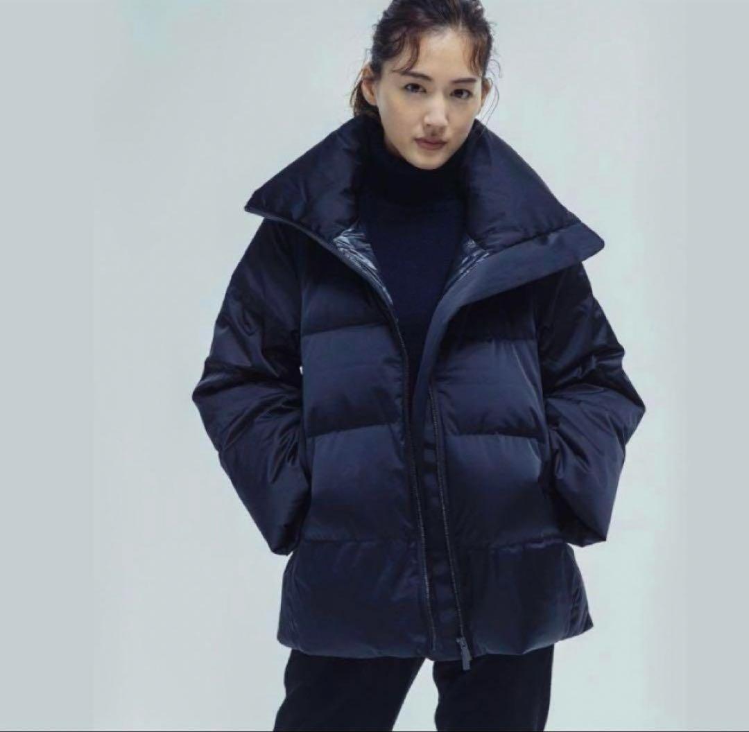 美品　ユニクロ+J ダウンボリュームジャケット オーバーサイズ 黒 M 肉厚