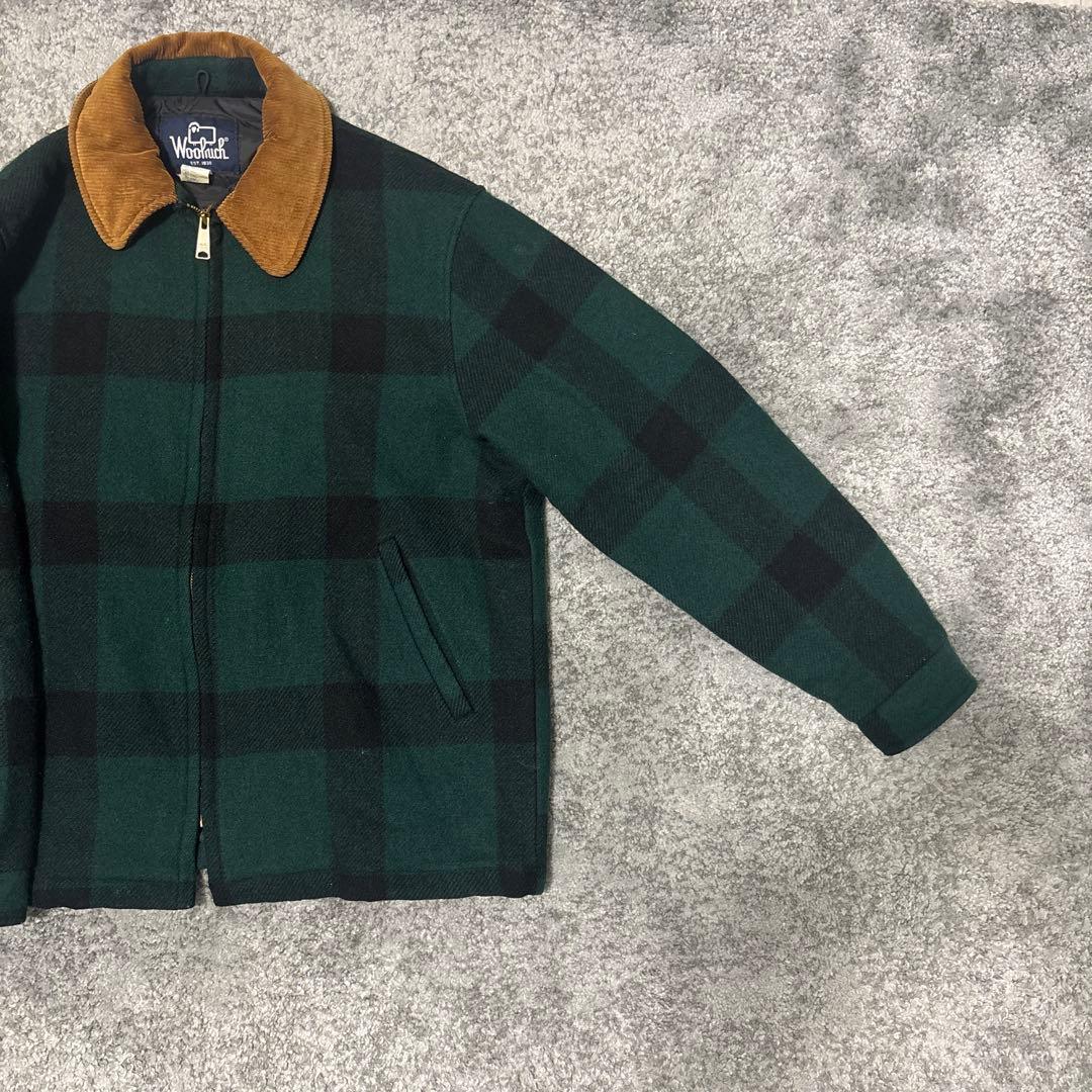 Woolrich ウールジャケット 襟コーデュロイ チェック usa製 80s
