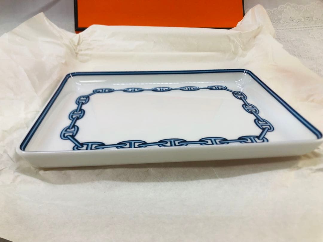 HERMES チェーンモチーフ 長方形皿