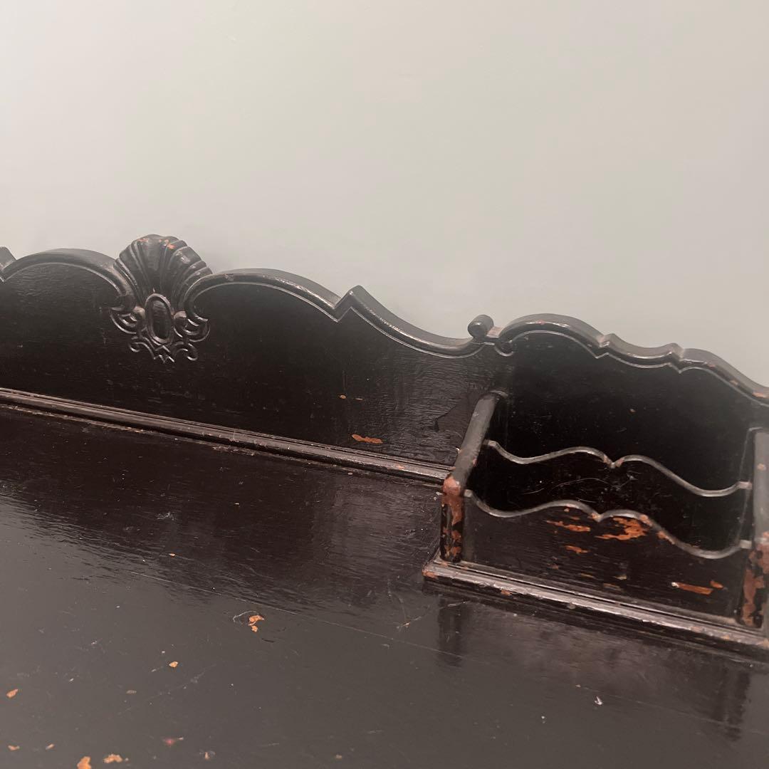 貴重　大正時代のアンティーク机黒文机 引き出し3つ付き