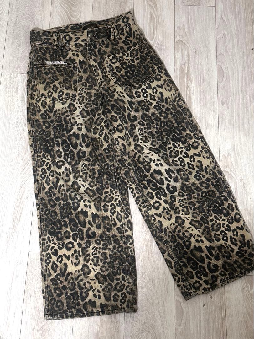 BEEDEN LEOPARD PRINT WIDE STRAIGHT レオパード