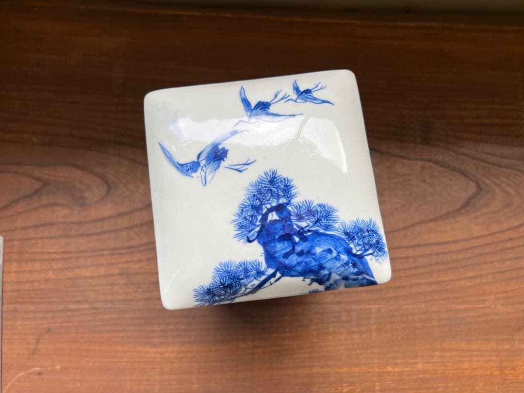 重箱　陶器　染付　インテリア置物　骨董