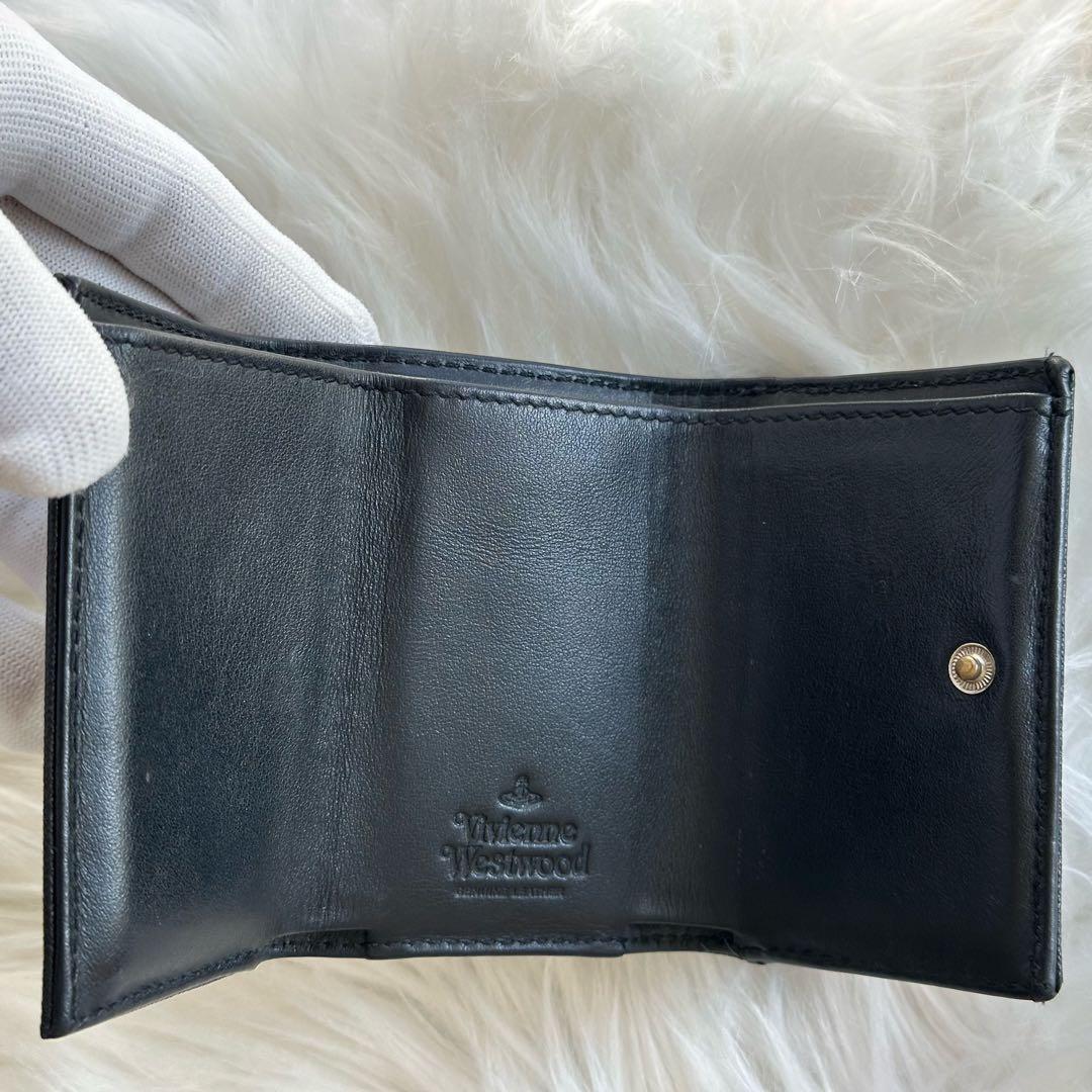 Vivienne Westwood 財布 ブラック 三つ折り レター型 レザー