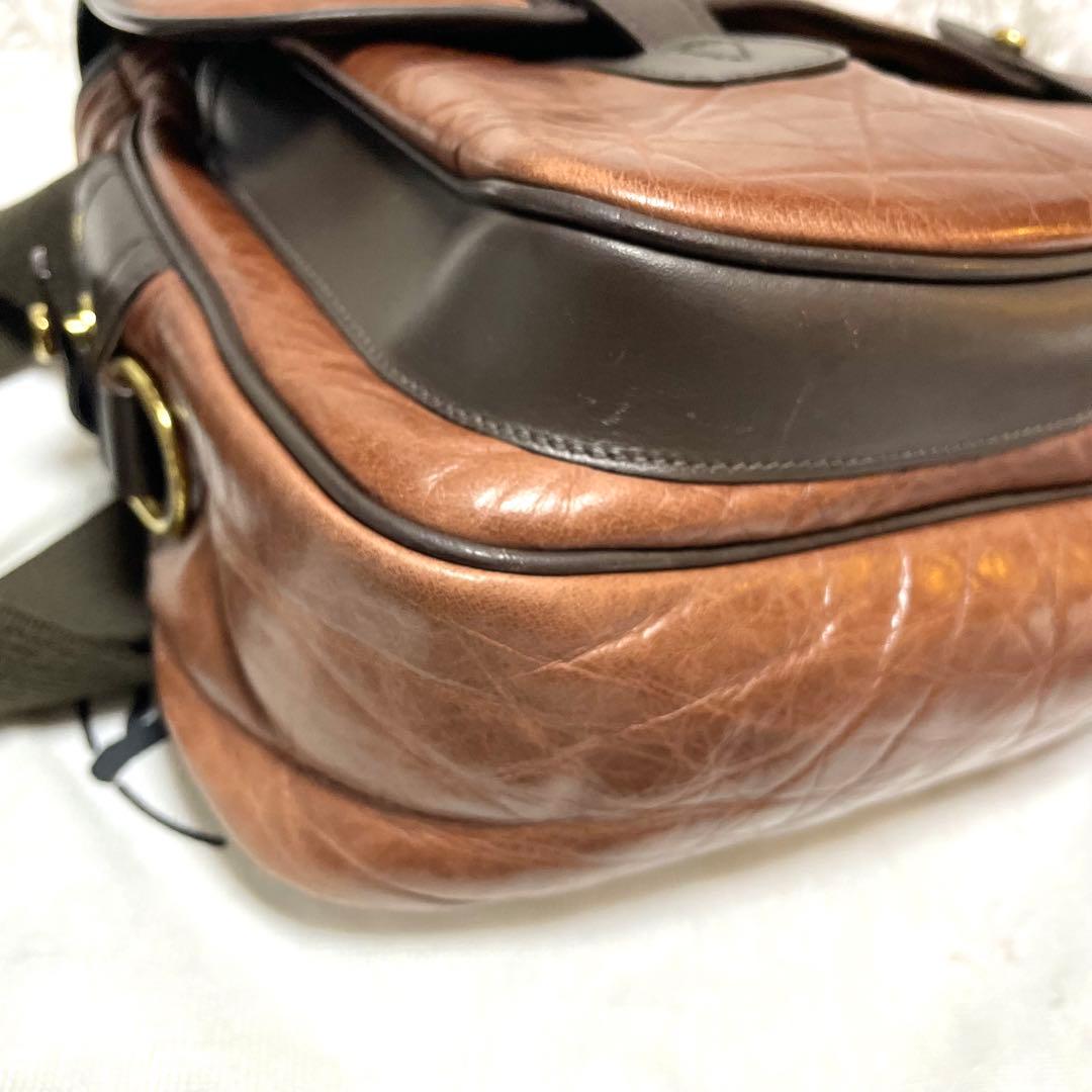 【極美品】ハンティングワールド バチューレザー メッセンジャーバッグ