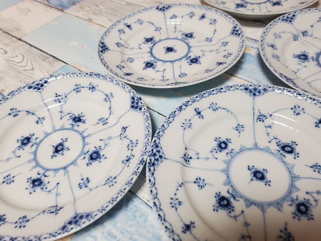 ロイヤルコペンハーゲン ブルーフルーテッド ハーフレース 19cm 5枚set