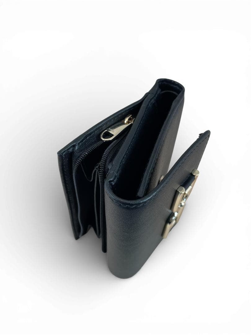 【新品・未使用】FURLA フルラ 三つ折り財布 METI ブラック レザー製