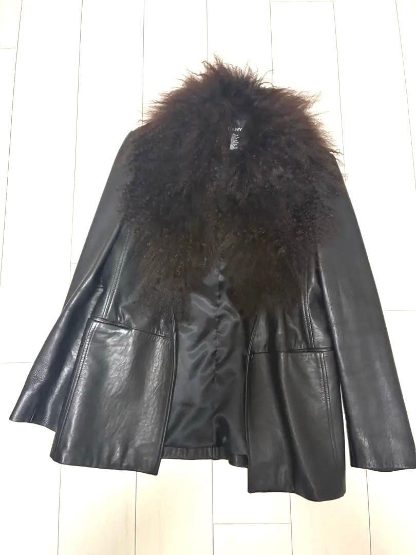 ダナキャラン　DKNY ファー　レザー ジャケット