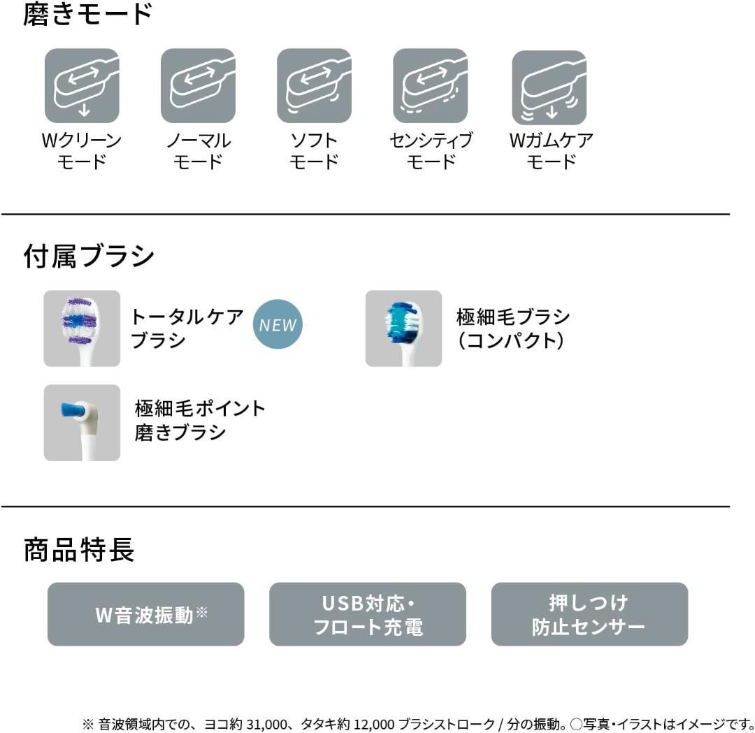 パナソニック 音波振動ハブラシ ドルツ 海外両用 EW-DP57-S