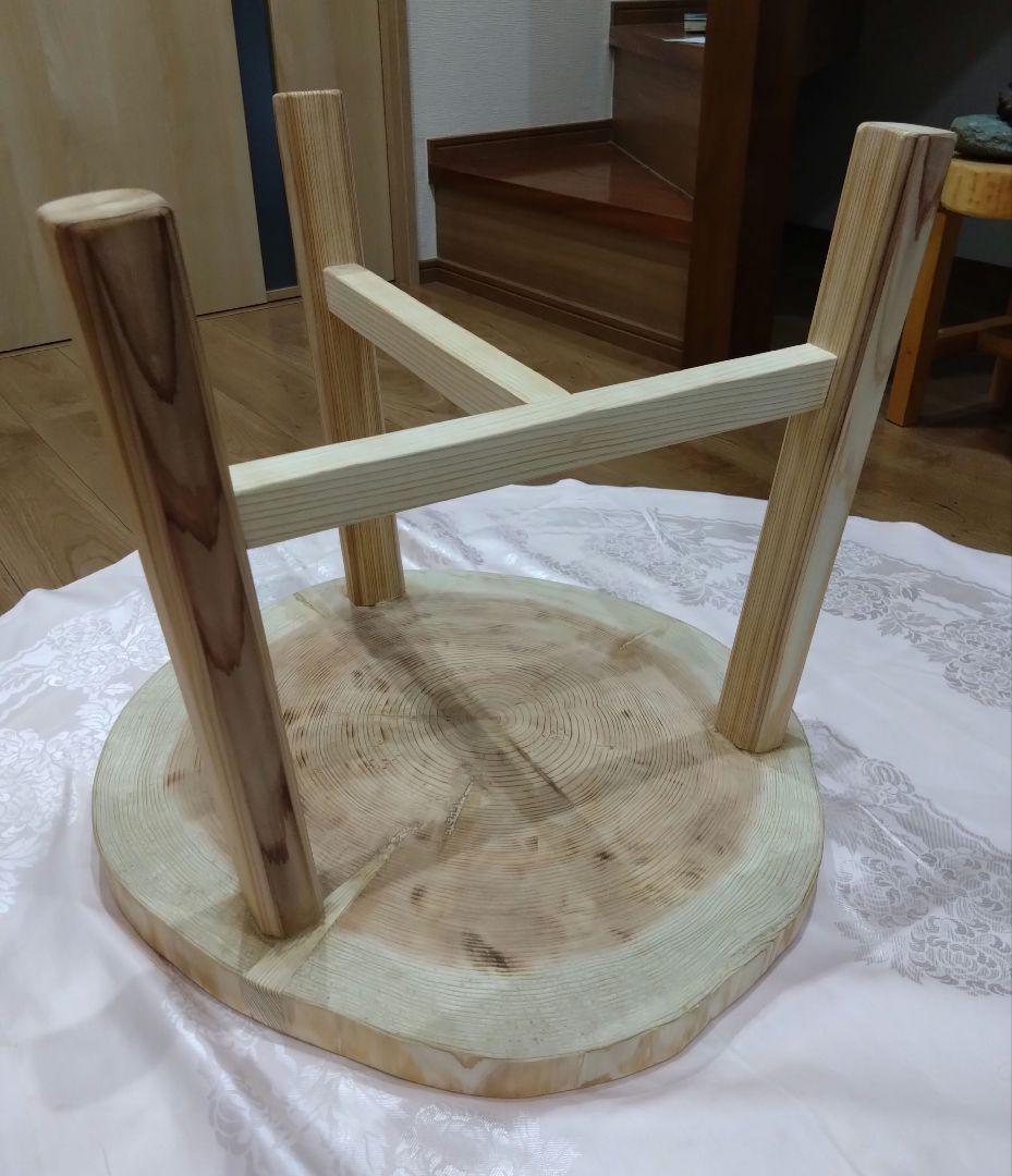 杉の輪切り58㎝円形ローテーブル⑮　樹齢約70年杉の模様が綺麗❕