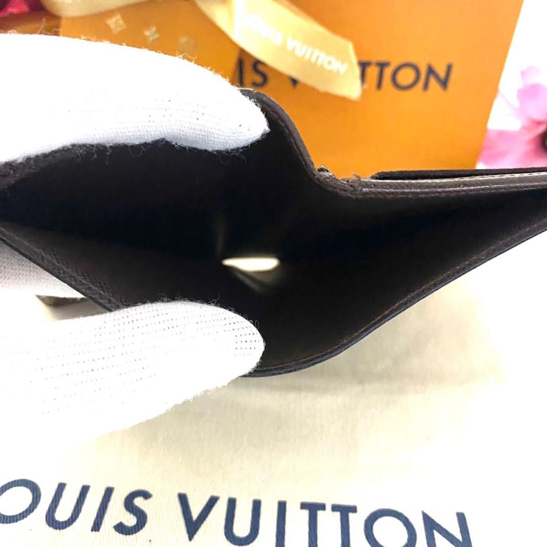 ルイ ヴィトン◎ヴィエノワ ダミエ エベヌ 二つ折り財布 ブラウン 茶色