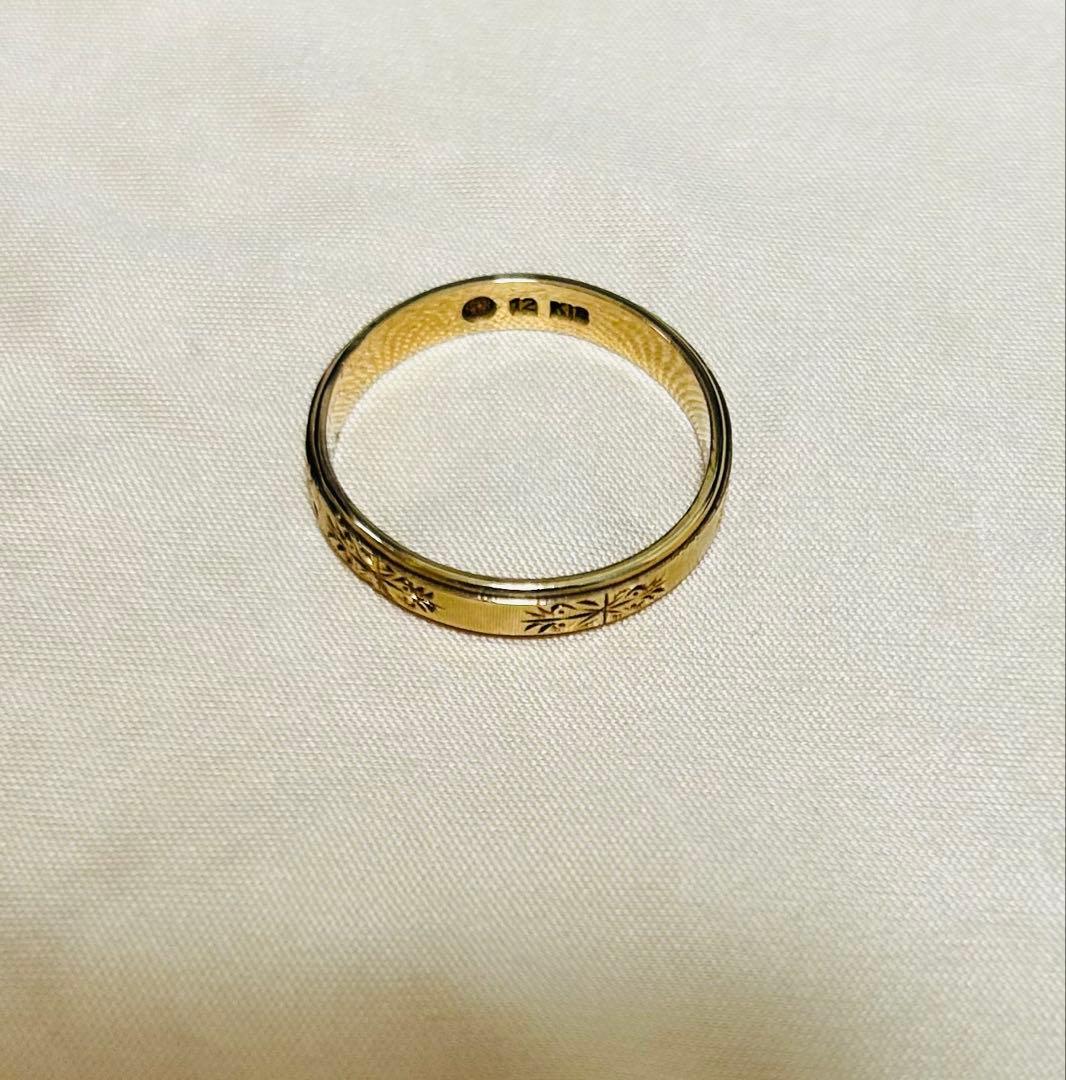K18　彫金リング　3.8g　20号