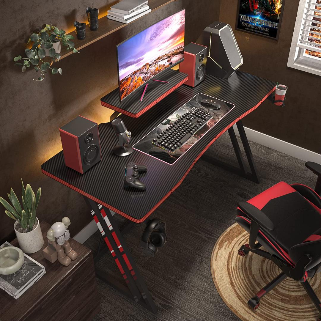 ゲーミング＆パソコンデスク モニター台付き