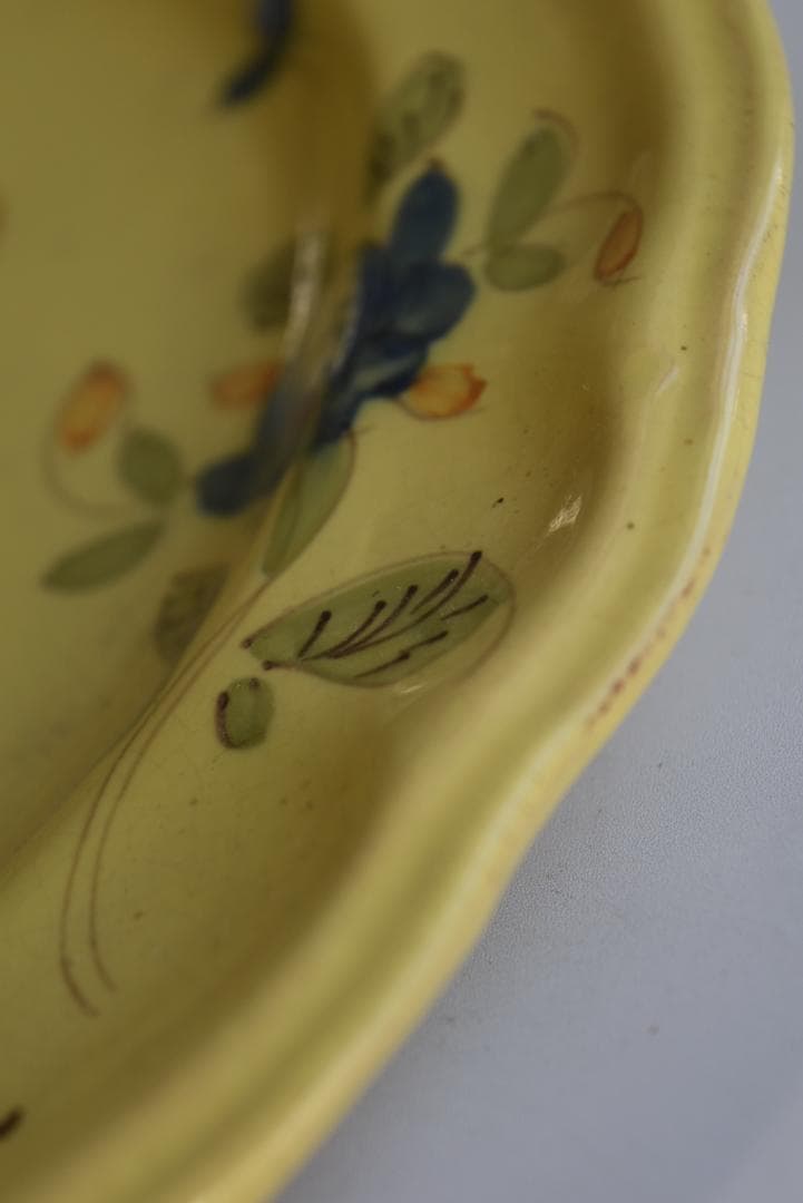 超美品　南フランス19-20世紀　 黄釉輪花平皿 伊丹十三の台所