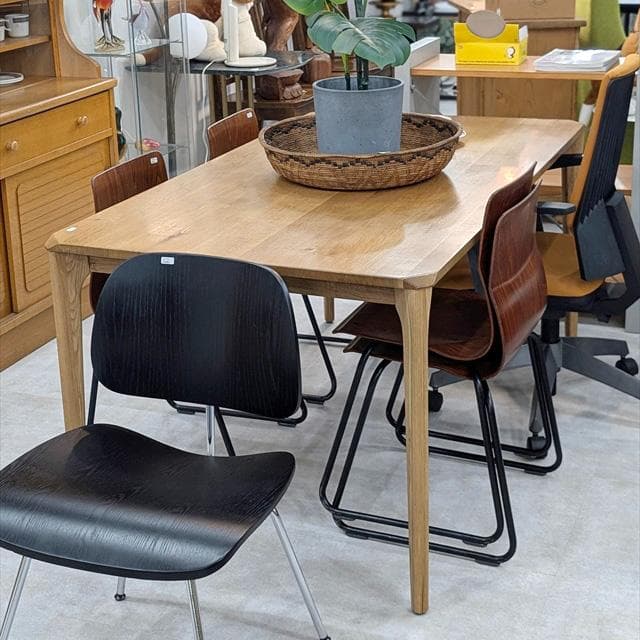 天然木オーク材ダイニングテーブル（4人用）