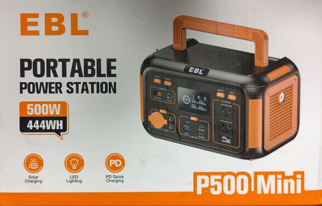 新品 EBL ポータブル電源 500W 30Ah/444wh