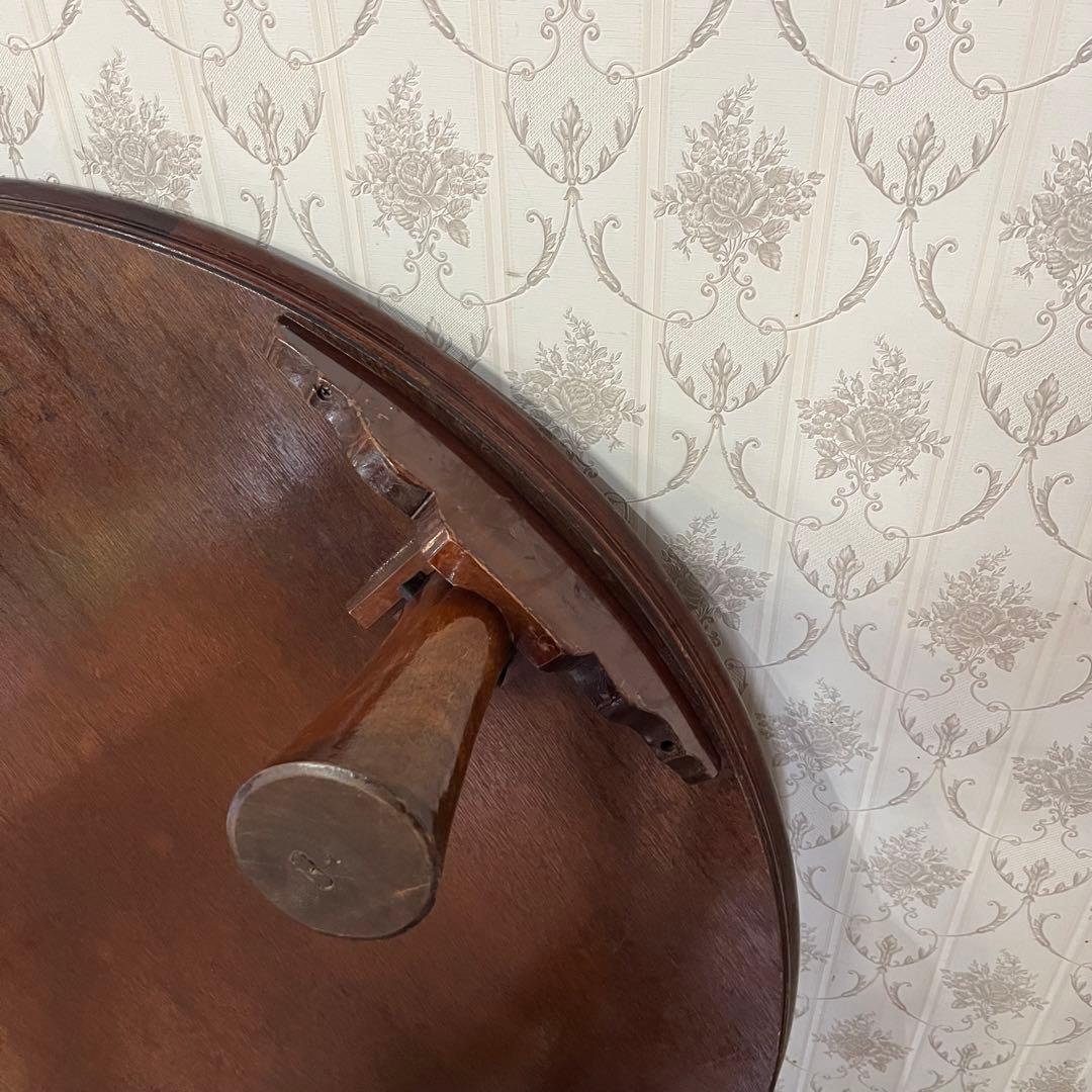 【アンティーク】木製 折り畳み座卓 センターテーブル ちゃぶ台 円卓 古家具