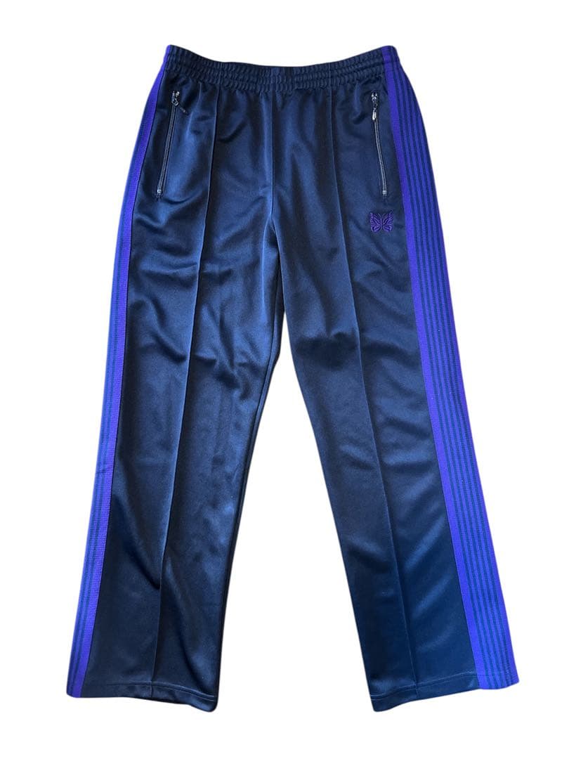 【美品】Needles トラックパンツ NS246 ネイビー×パープル Mサイズ