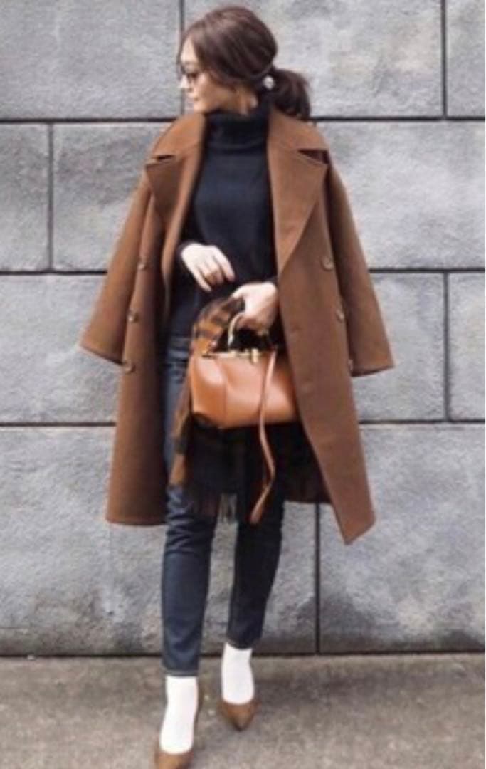 新品未使用★ Emma Taylorエマテイラー ダブル ウールコート茶