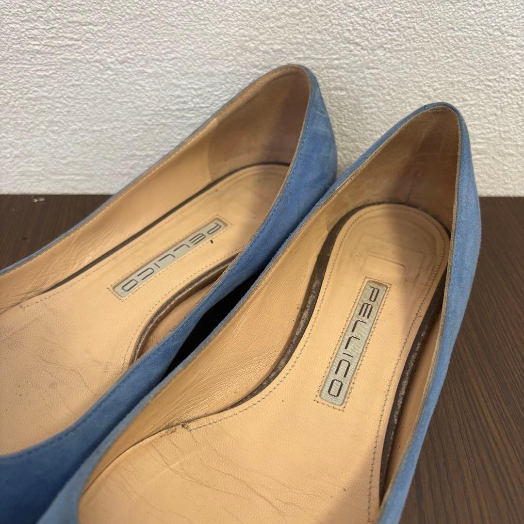 PELLICO スウェード　ブルー　 ポインテッドトゥ 36