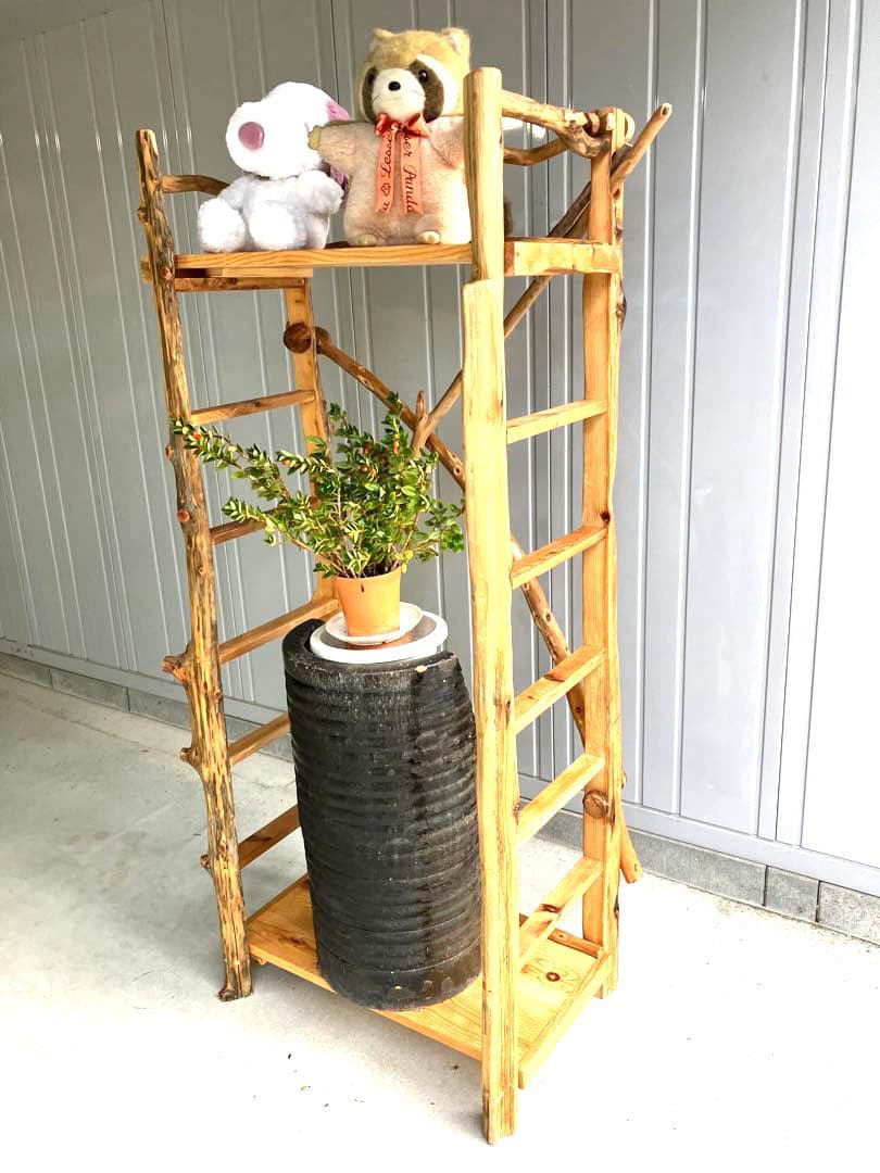 流木本棚７段ハンドメイド（組立て、分解可能）