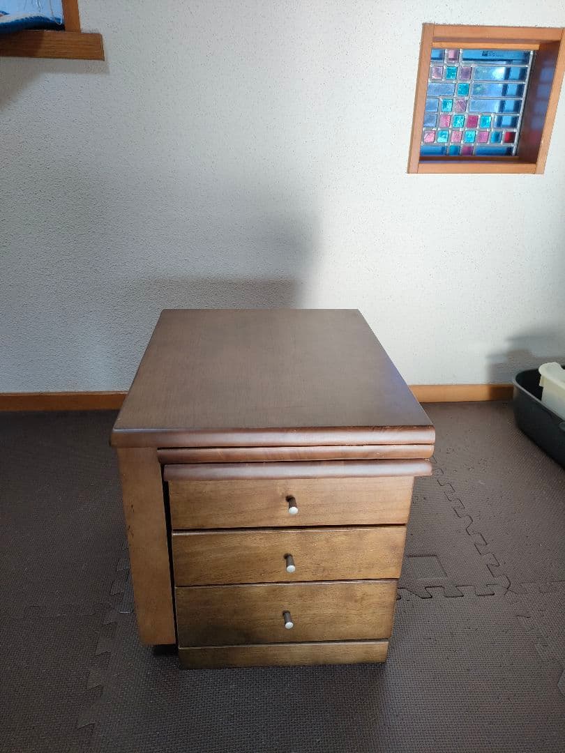木製文机 3引き出し付き