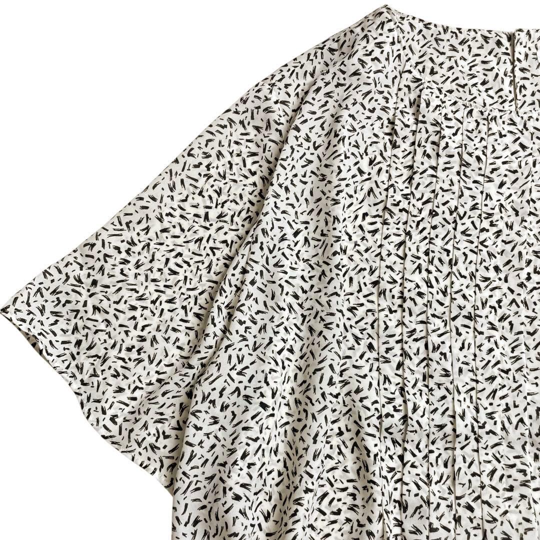 極美品 23区 25SS大きいサイズ ペインティングプリントブラウス 希少50