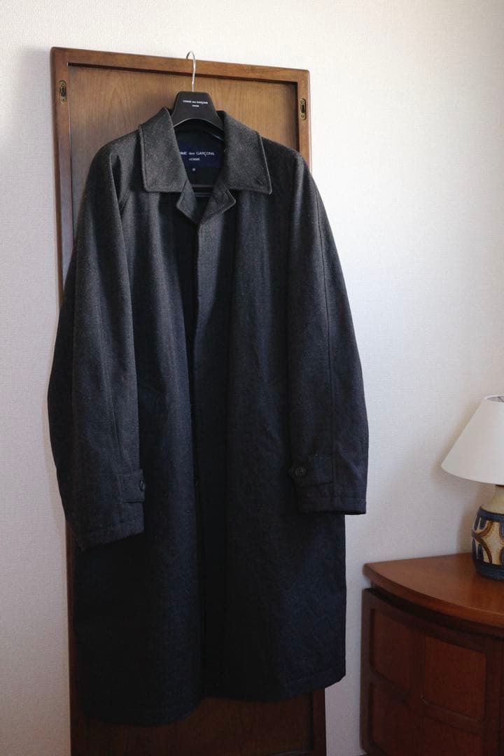 COMME des GARCONS HOMME ウールヘリンボーン縮絨コート