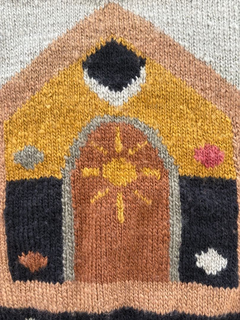 ネパール製 ハンドメイドニット ウール100% セーター ハンドクラフト 一点物