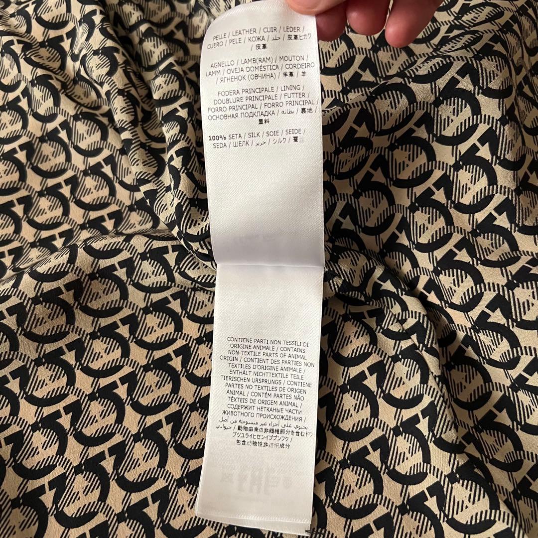 現行 美品 サルヴァトーレフェラガモ ステンカラーコート ガンチーニ 総柄レザー