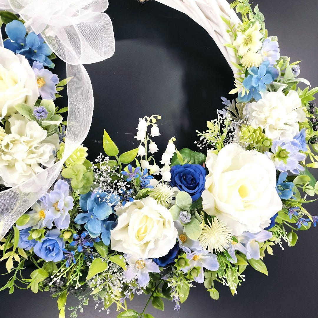 商品名【葵衣】ゆきこ❤️ローズとすずらんのフラワーリース 春リース